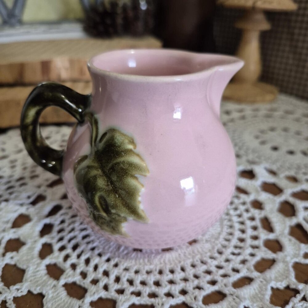 HULL POTTERY Tuscany Tokay 50s Vintage Pink & Green Vines Tea Set - Picture 11 of 16